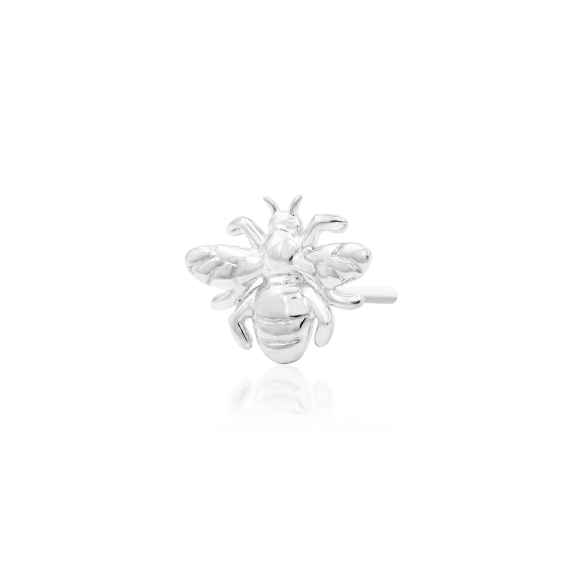 14ct white gold threadless Bee Holier end, Loughborough Origins Body Art