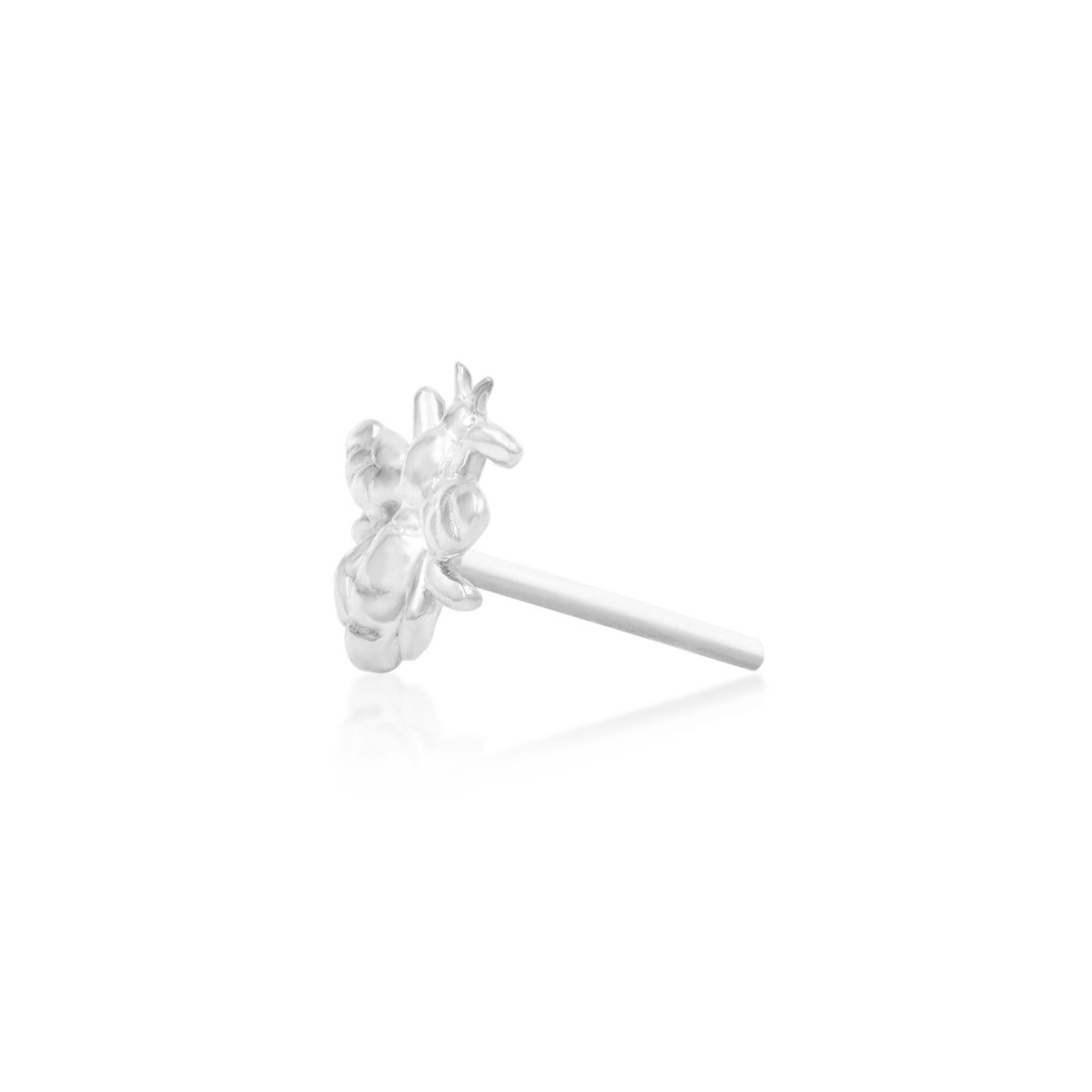 14ct white gold threadless Bee Holier end, Loughborough Origins Body Art