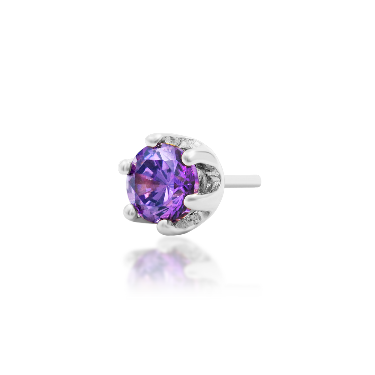 14ct white gold threadless Bora Bezel end, Loughborough Origins Body Art