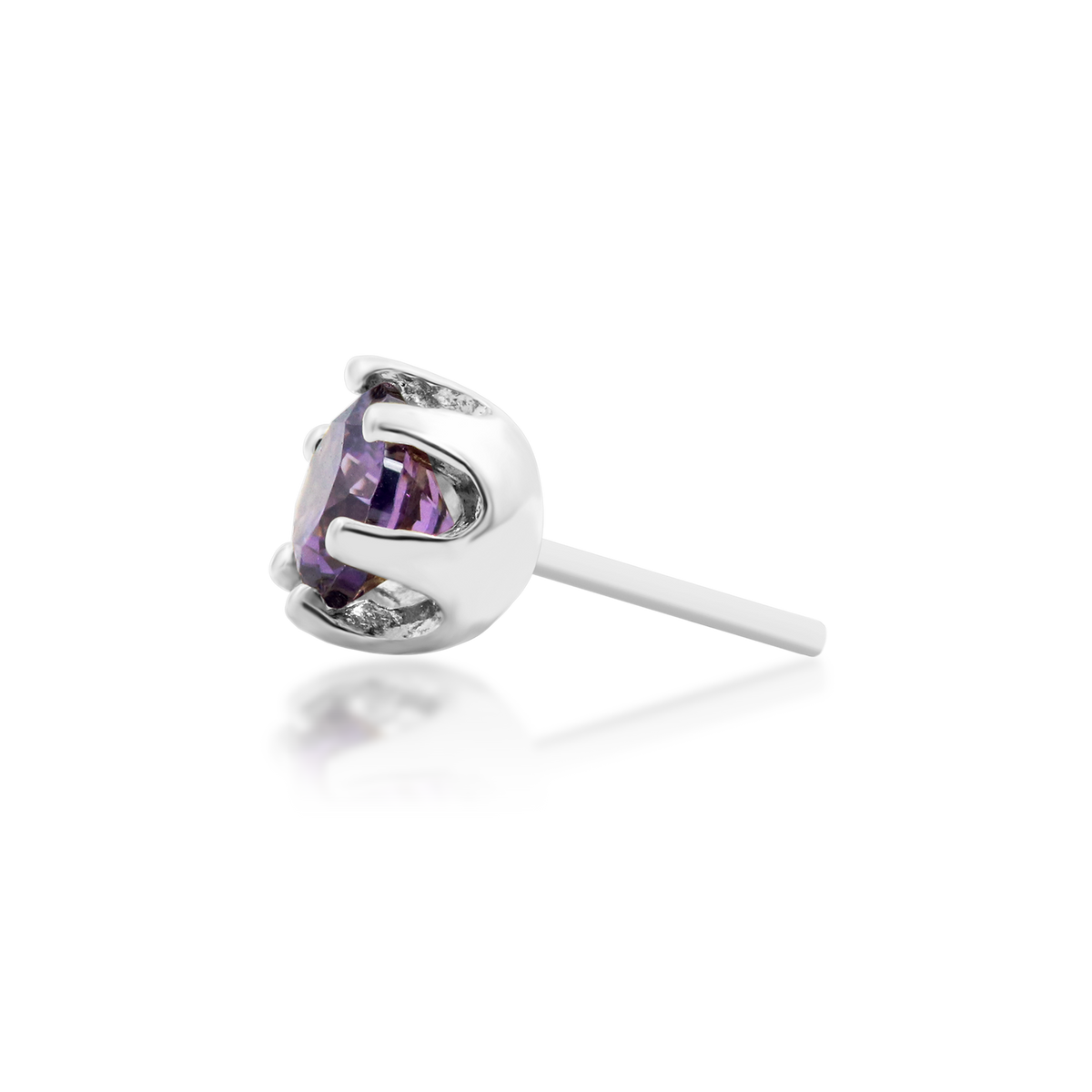 14ct white gold threadless Bora Bezel end, Loughborough Origins Body Art