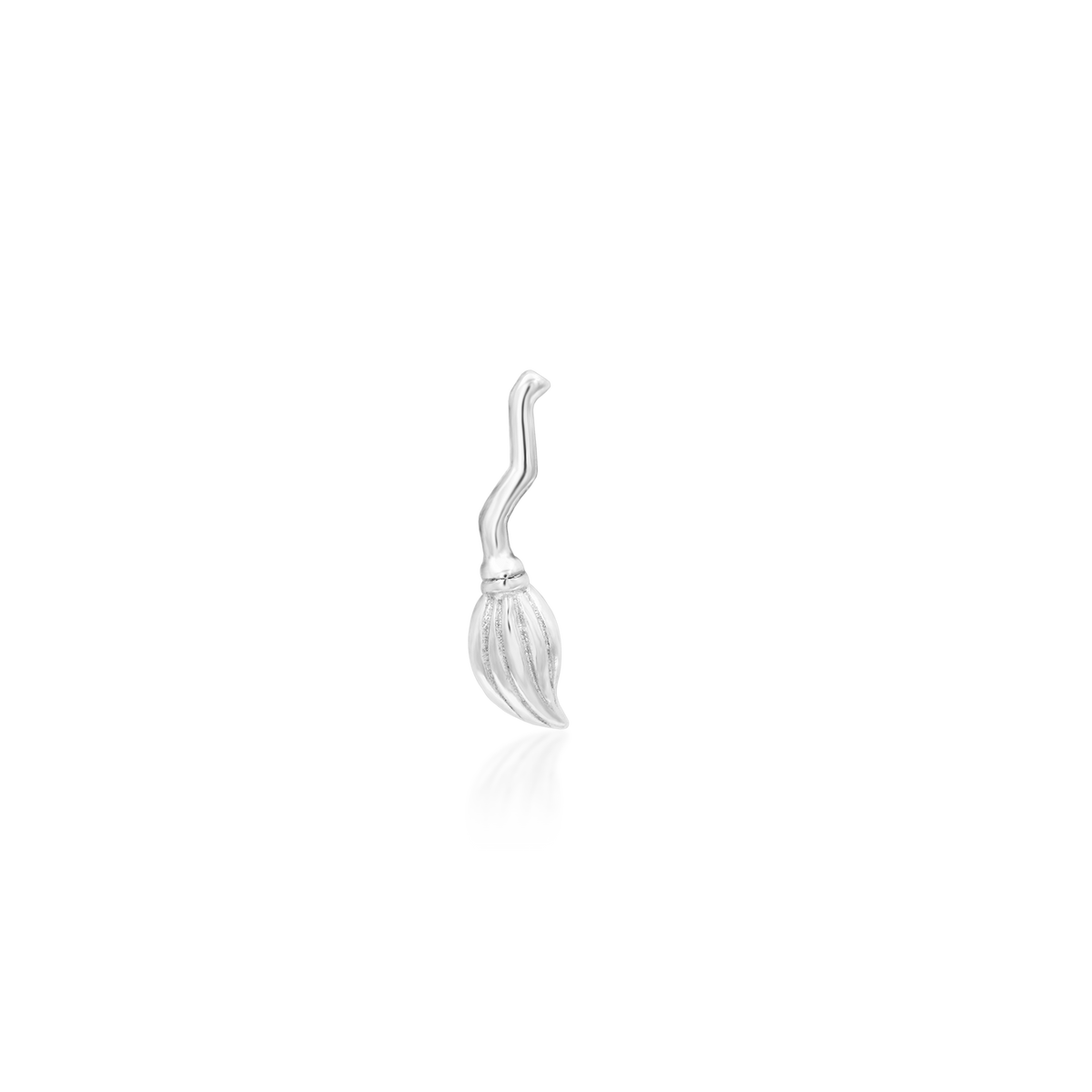 14ct white gold threadless Gold Witch's Broom end, Loughborough Origins Body Art
