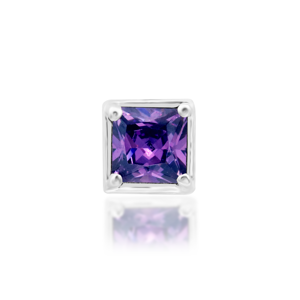 14ct white gold threadless Corcran Amethyst end, Loughborough Origins Body Art