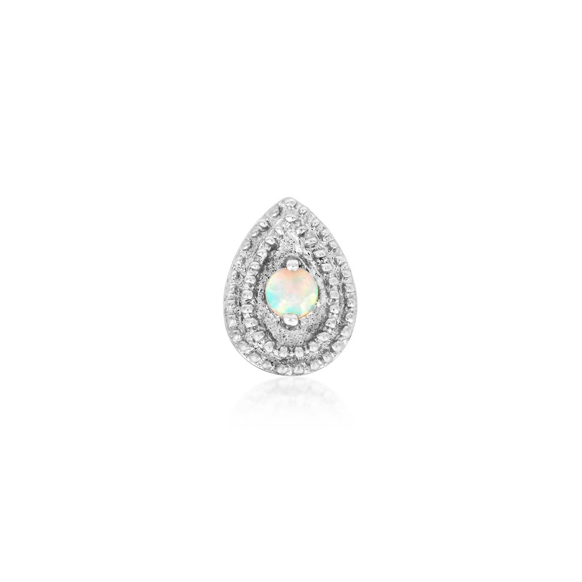 Gold Opal Pear Double Milgrain