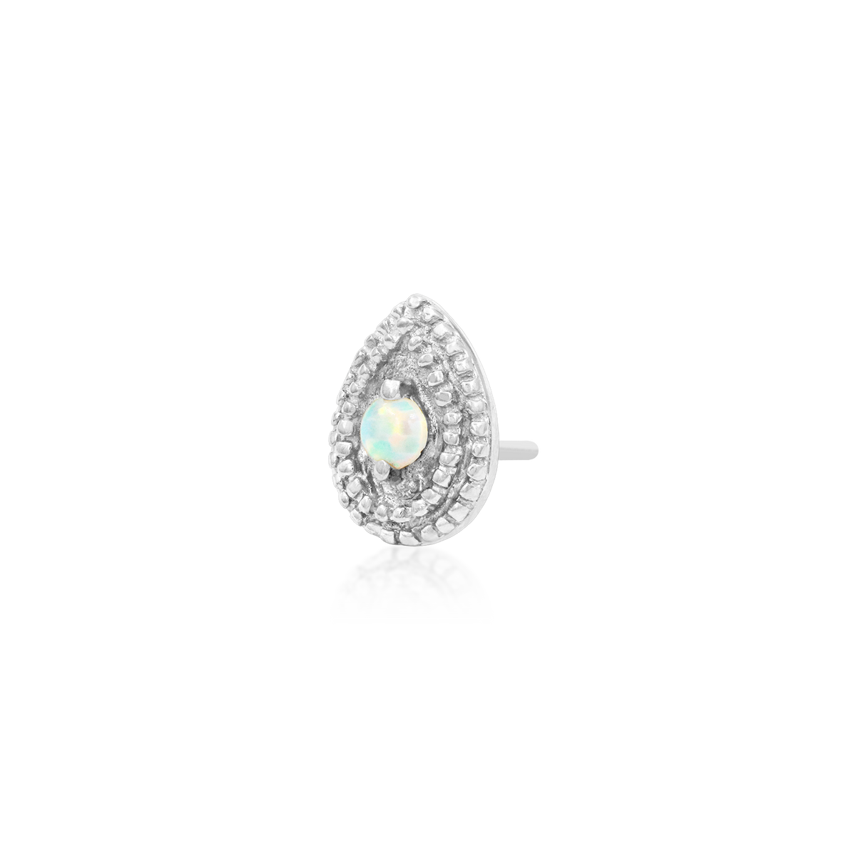 Gold Opal Pear Double Milgrain