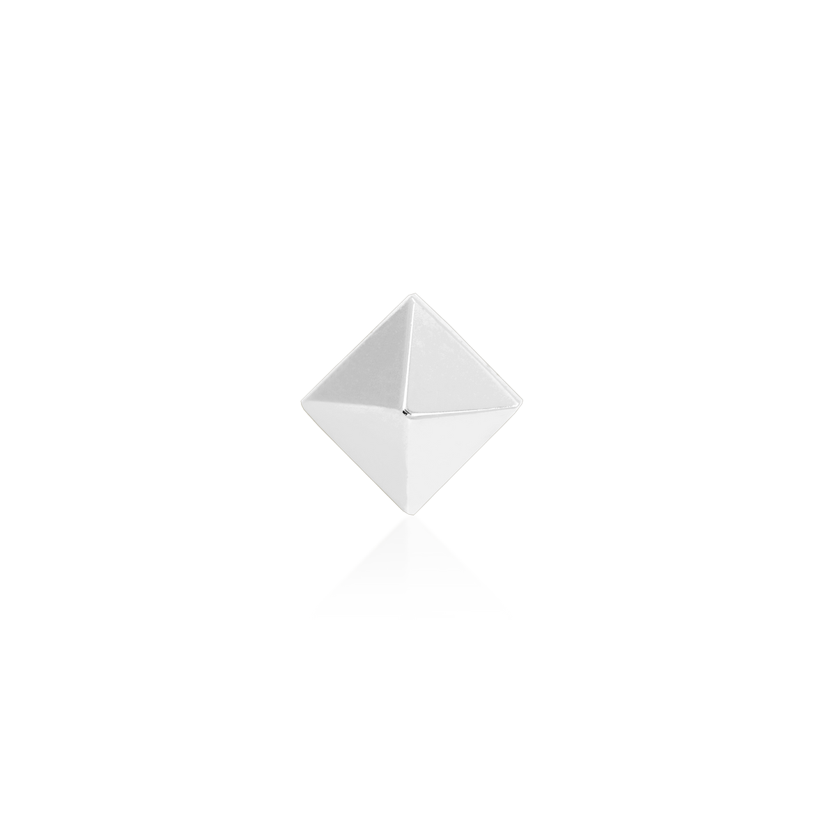 14ct white gold threadless Gold Pyramid end, Loughborough Origins Body Art