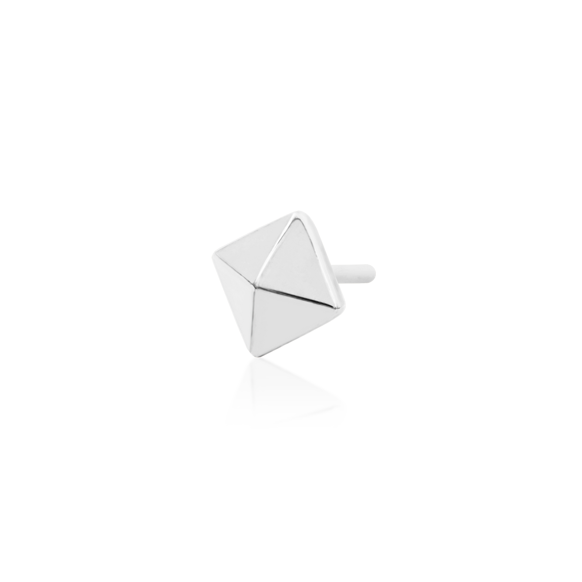 14ct white gold threadless Gold Pyramid end, Loughborough Origins Body Art