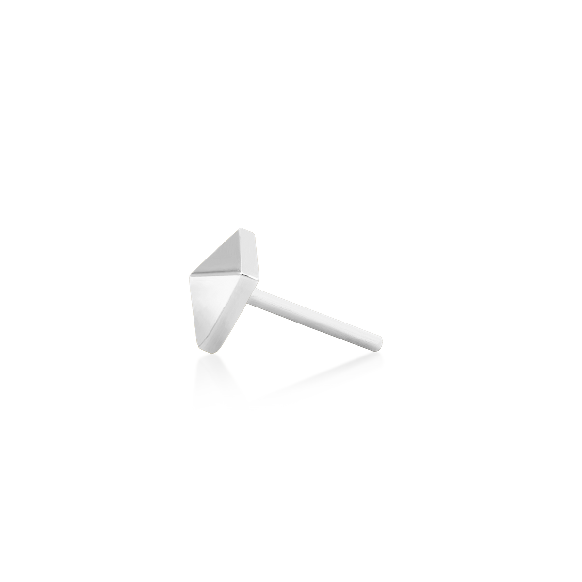 14ct white gold threadless Gold Pyramid end, Loughborough Origins Body Art