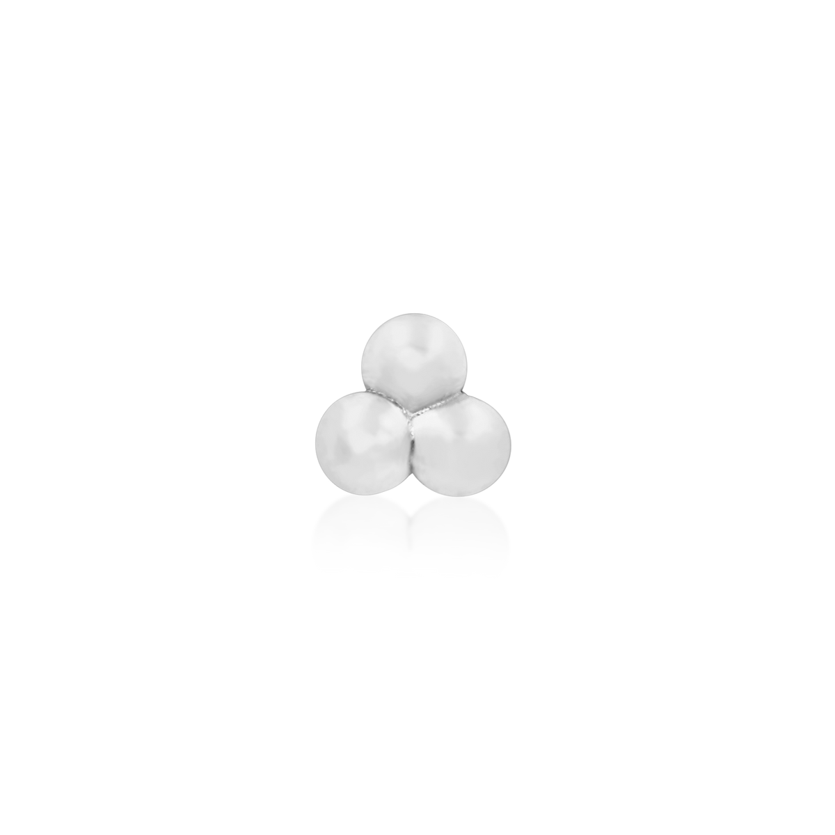 14ct white gold threadless Gold Tri-bead end, Loughborough Origins Body Art
