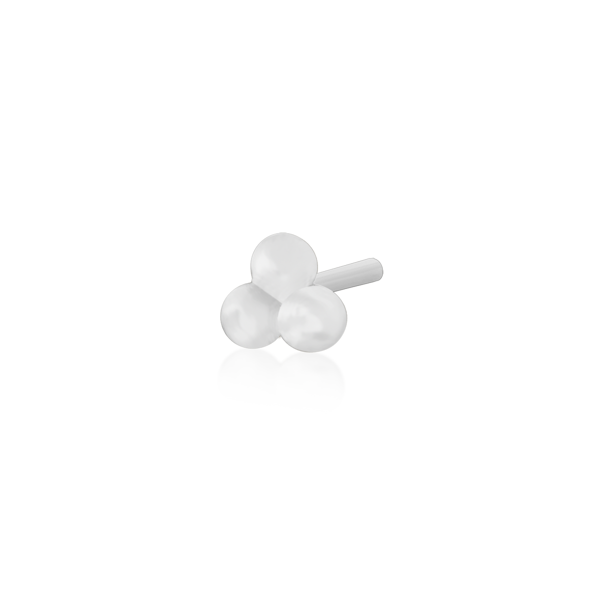 14ct white gold threadless Gold Tri-bead end, Loughborough Origins Body Art