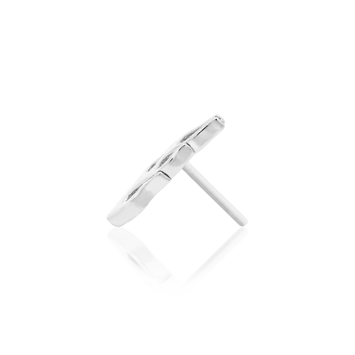 14ct white gold threadless Hot Rod end, Loughborough Origins Body Art