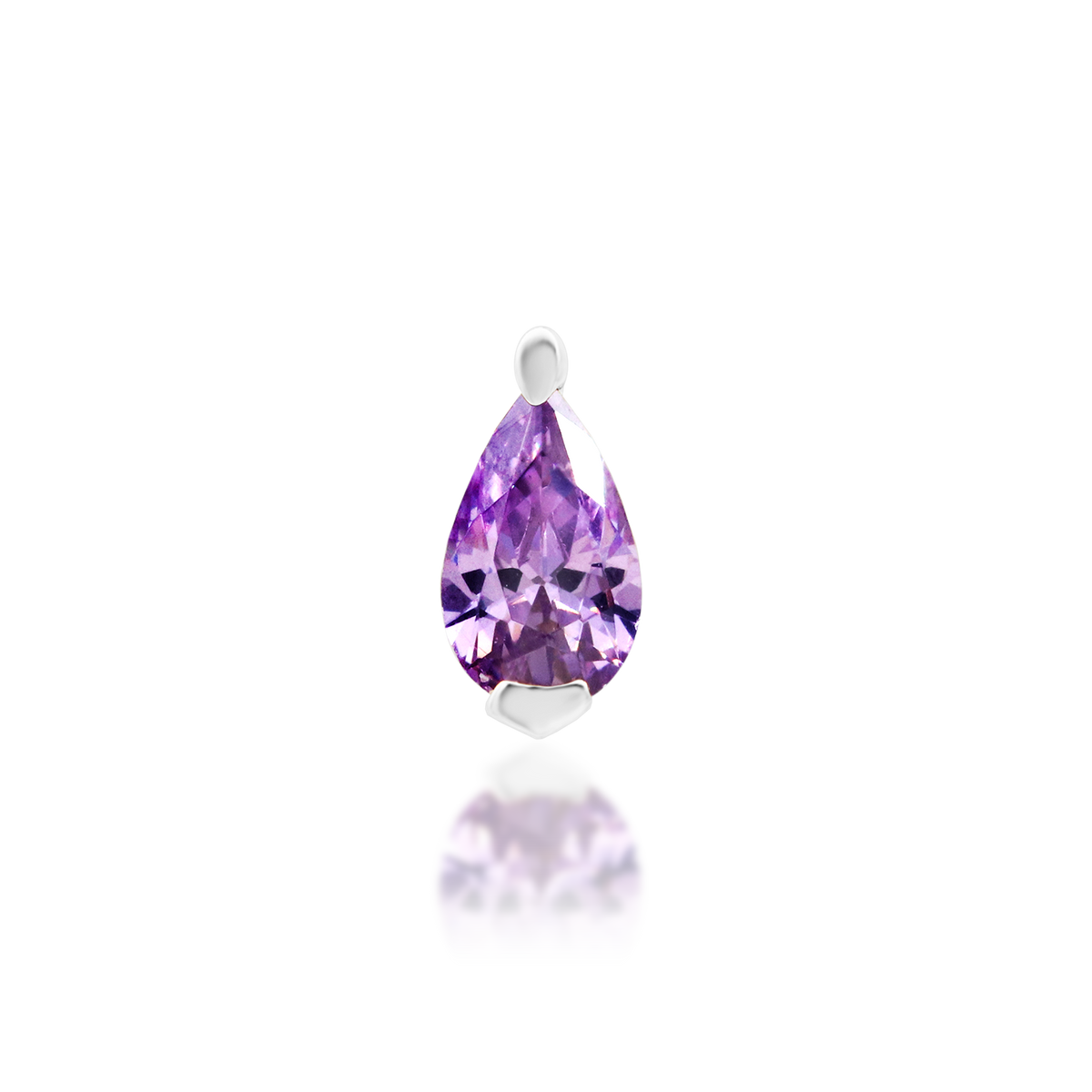 White gold threadless Hyacinth Amethyst end, Loughborough Origins Body Art