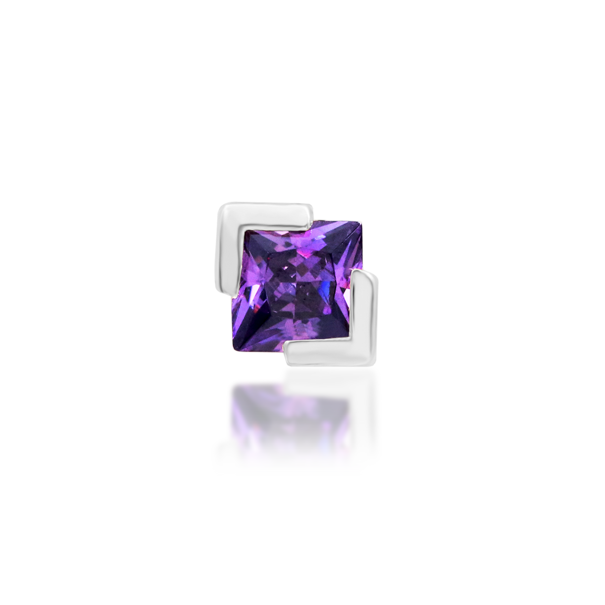 14ct white gold threadless Jolan Amethyst end, Loughborough Origins Body Art