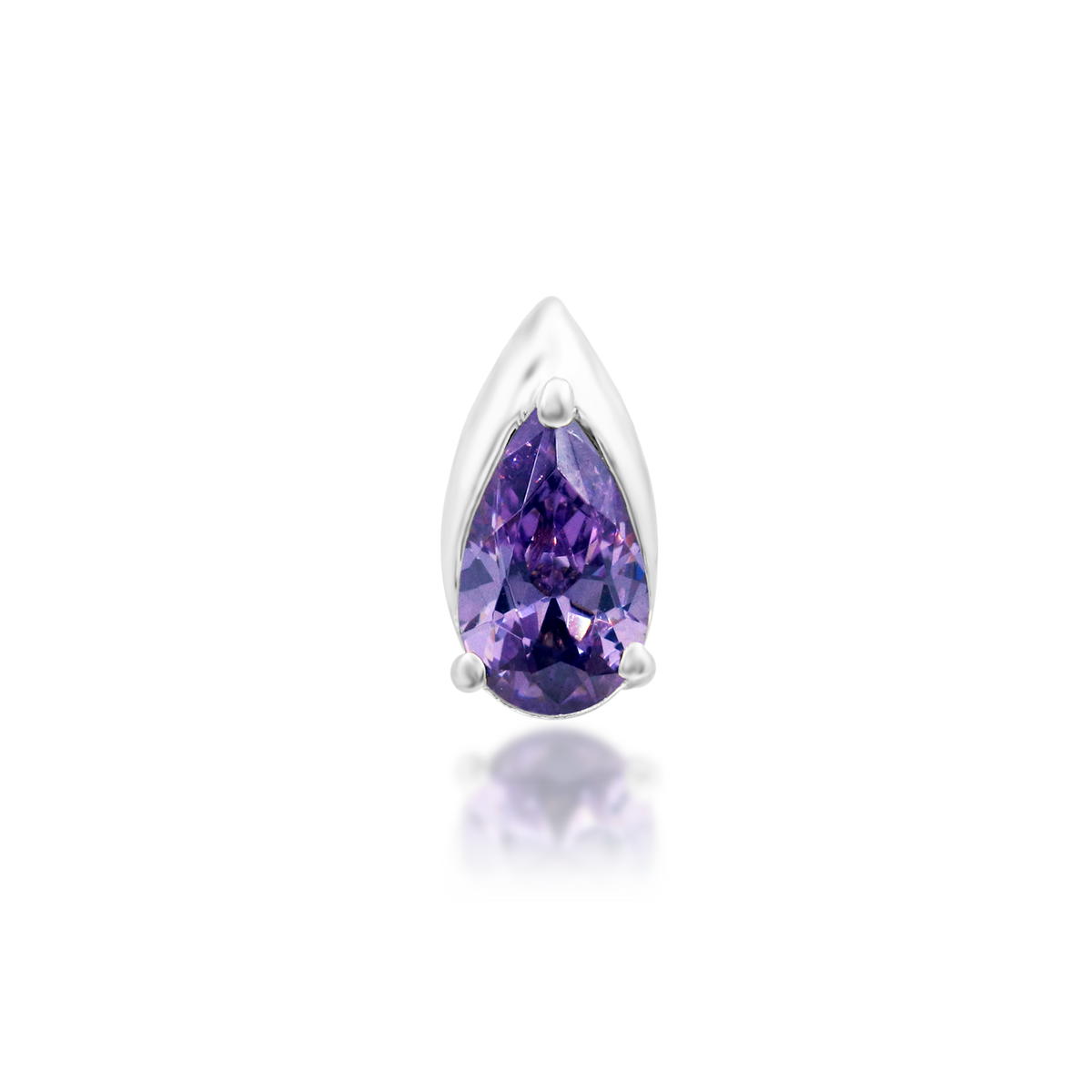 14ct white gold threadless Kya Amethyst end, Loughborough Origins Body Art