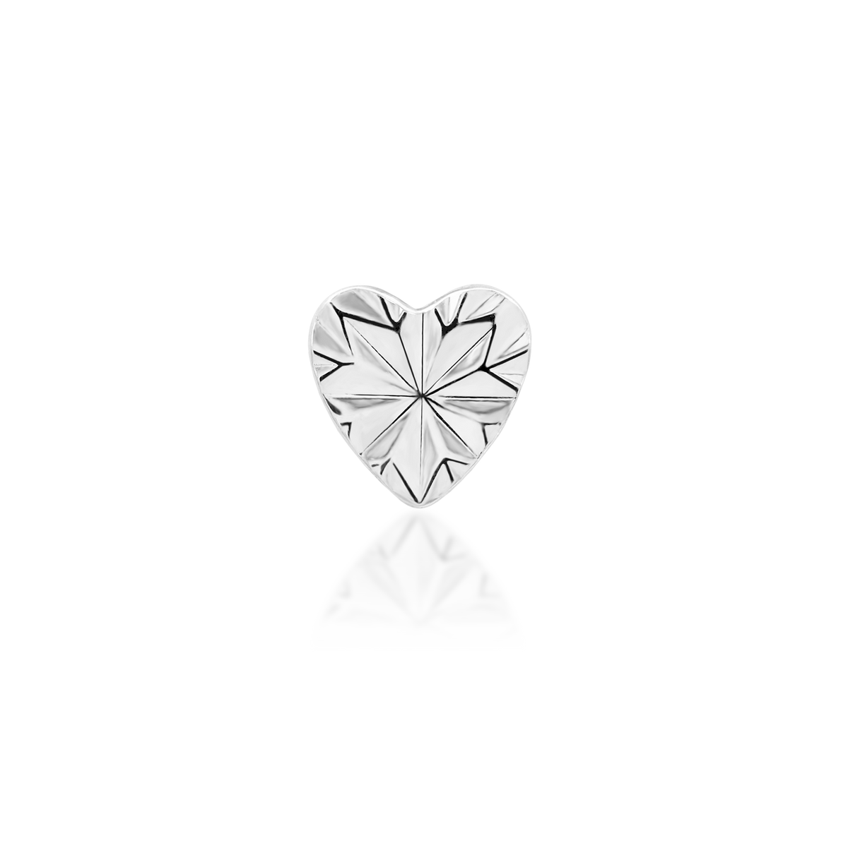 14ct white gold threadless Laser Heart end, Loughborough Origins Body Art