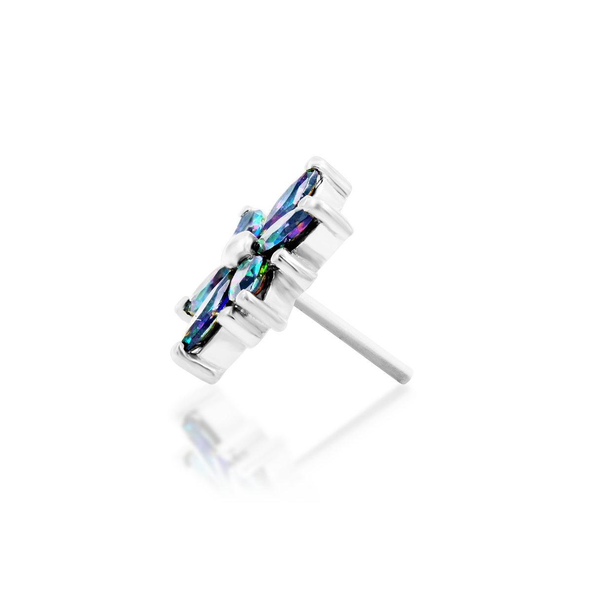 14ct white gold threadless Mystic Elegance end, Loughborough Origins Body Art
