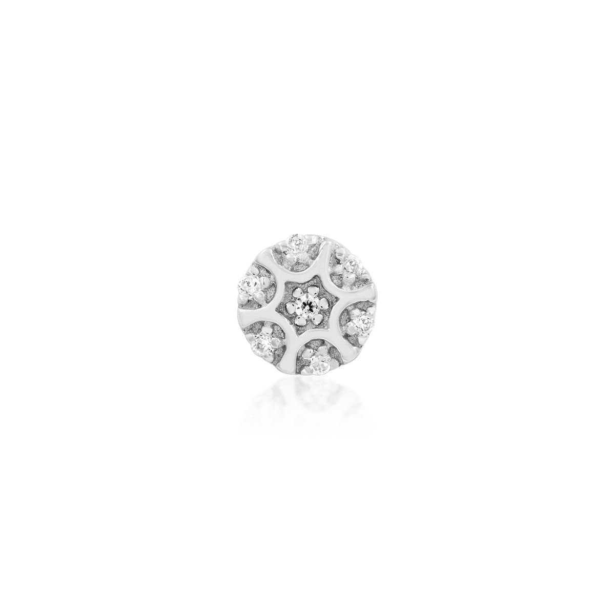 14ct white gold threadless Nuala Gold Threadless End end, Loughborough Origins Body Art