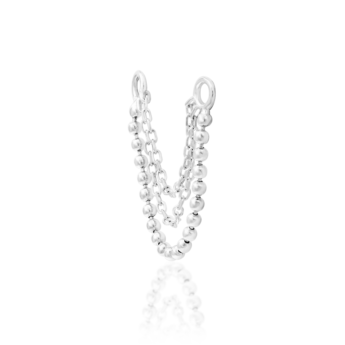 14ct white gold Triple chain Quinn end, Loughborough Origins Body Art