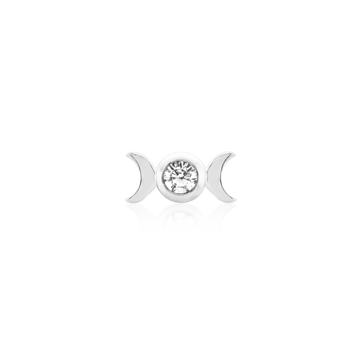 14ct white gold threadless Tauriel end, Loughborough Origins Body Art