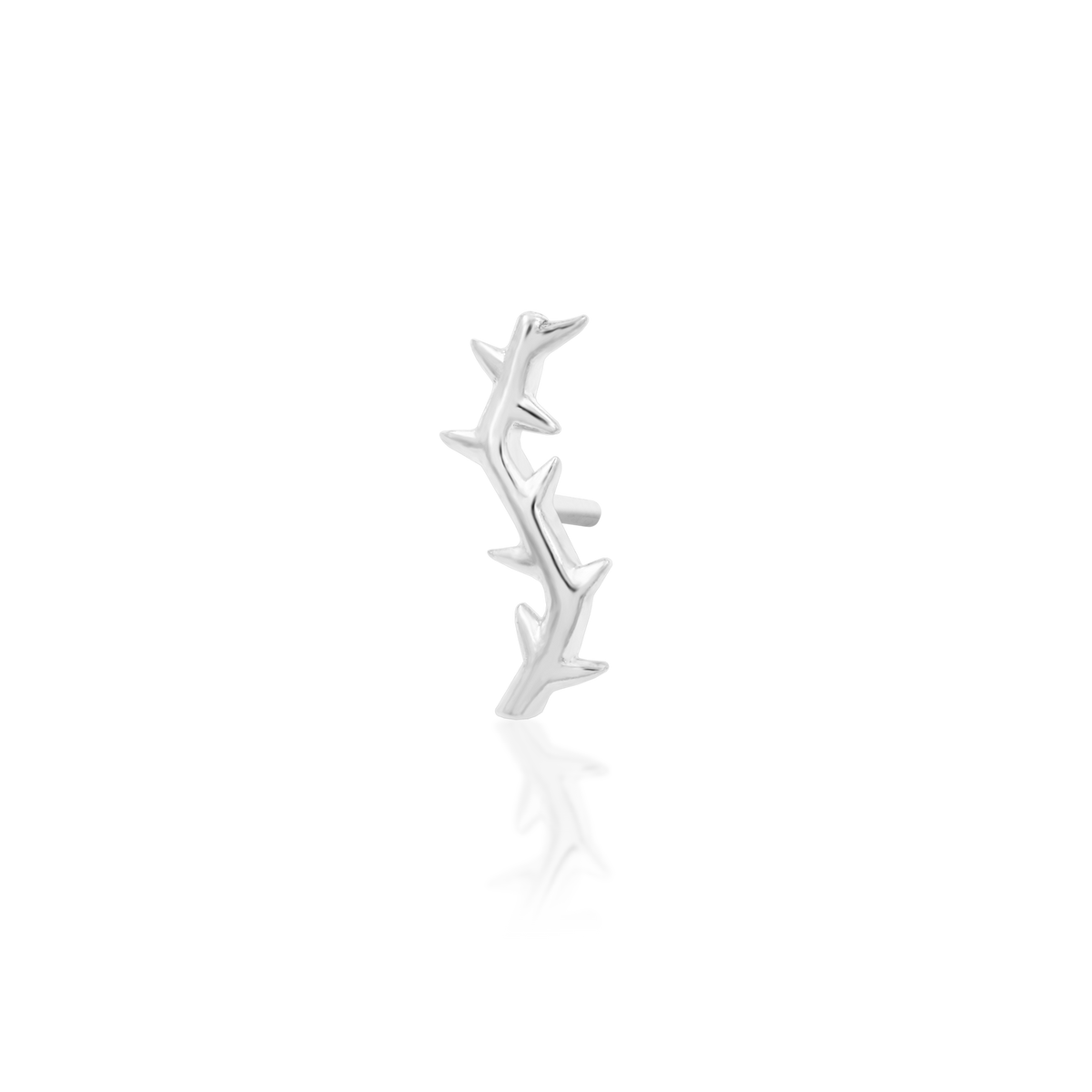 14ct white gold threadless Golden Thorns end, Loughborough Origins Body Art