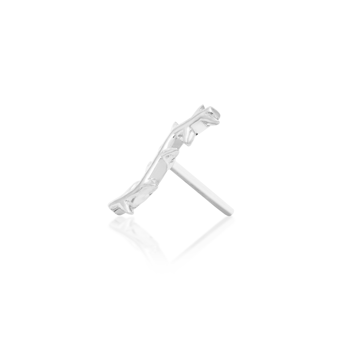 14ct white gold threadless Golden Thorns end, Loughborough Origins Body Art