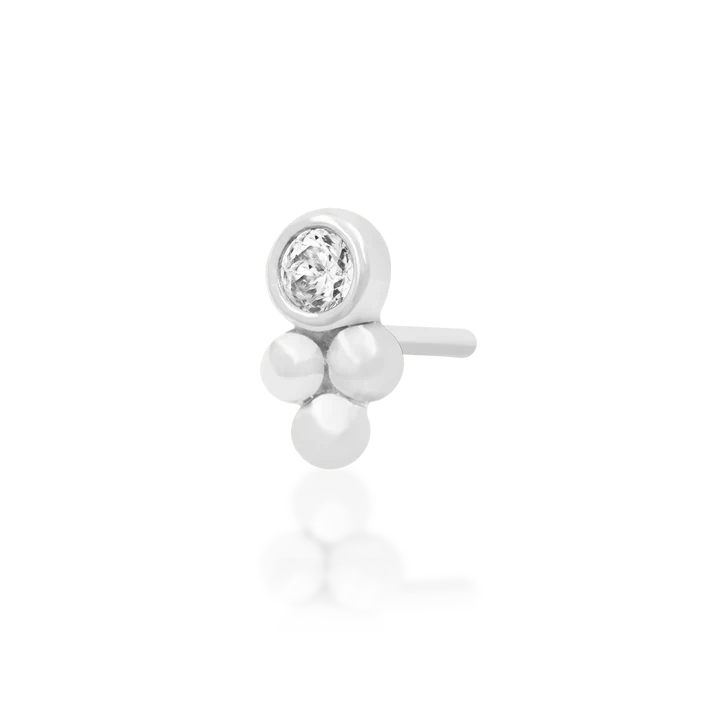 Bezel-Set CZ Tri-Bead