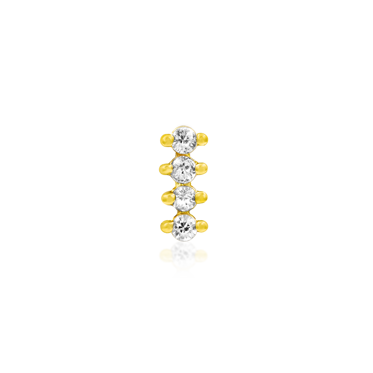 Gold CZ Gem Bar 14k