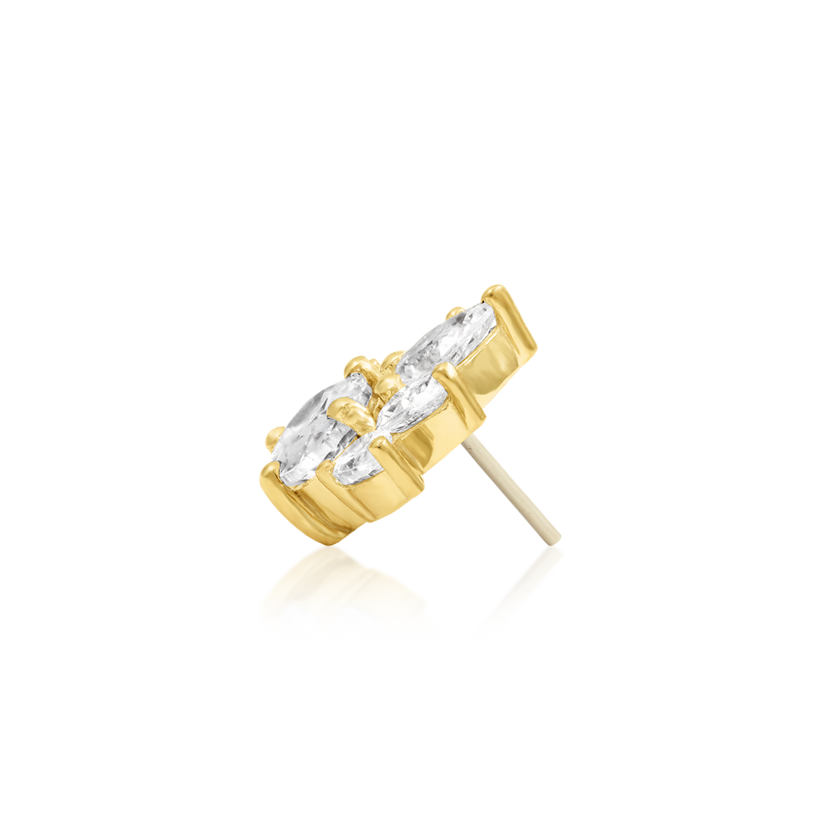 Yellow gold threadless Ainsley Gold Body Jewellery piece, Loughborough Origins Body Art