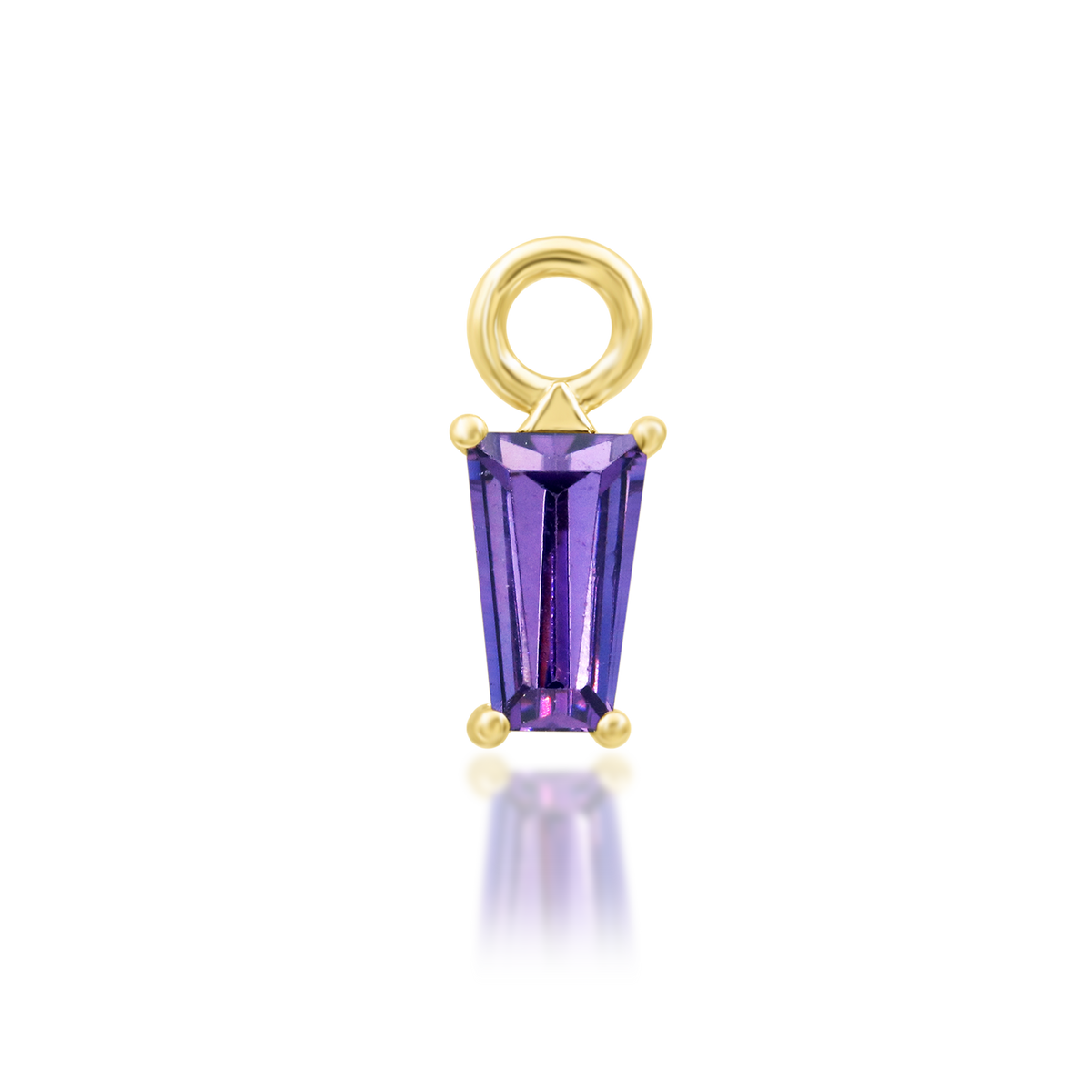14ct yellow gold Amatista Amethyst end, Loughborough Origins Body Art
