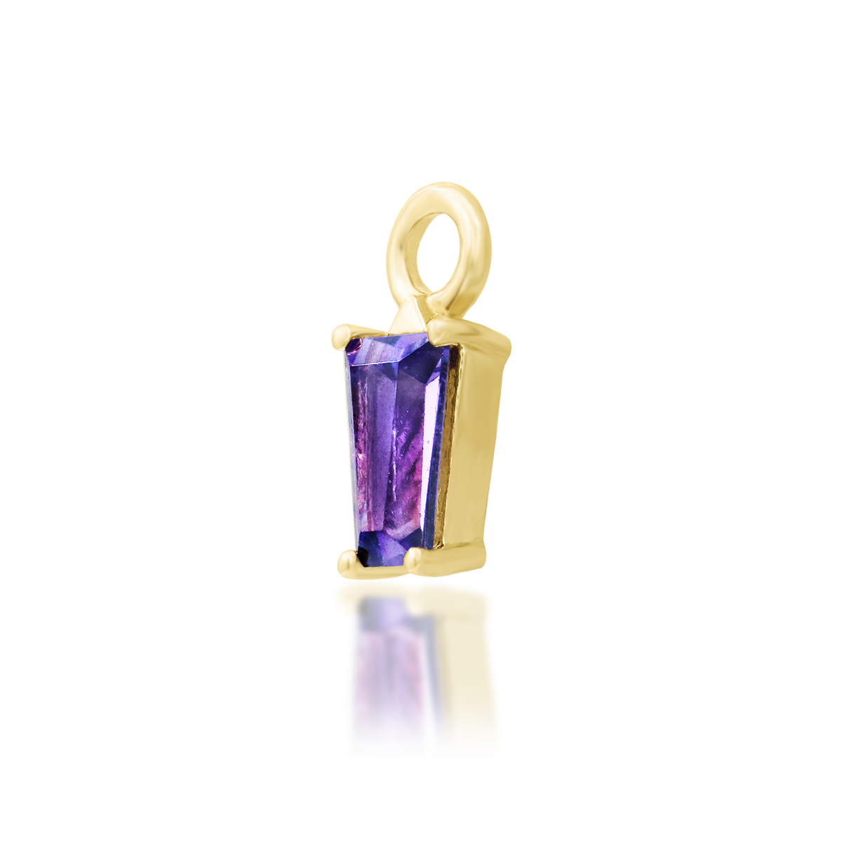 14ct yellow gold Amatista Amethyst end, Loughborough Origins Body Art