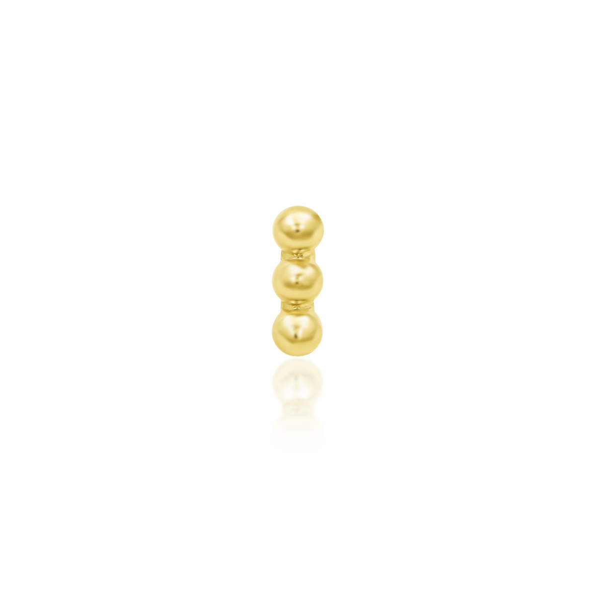 14ct yellow gold threadless Beads-of-3 end, Loughborough Origins Body Art