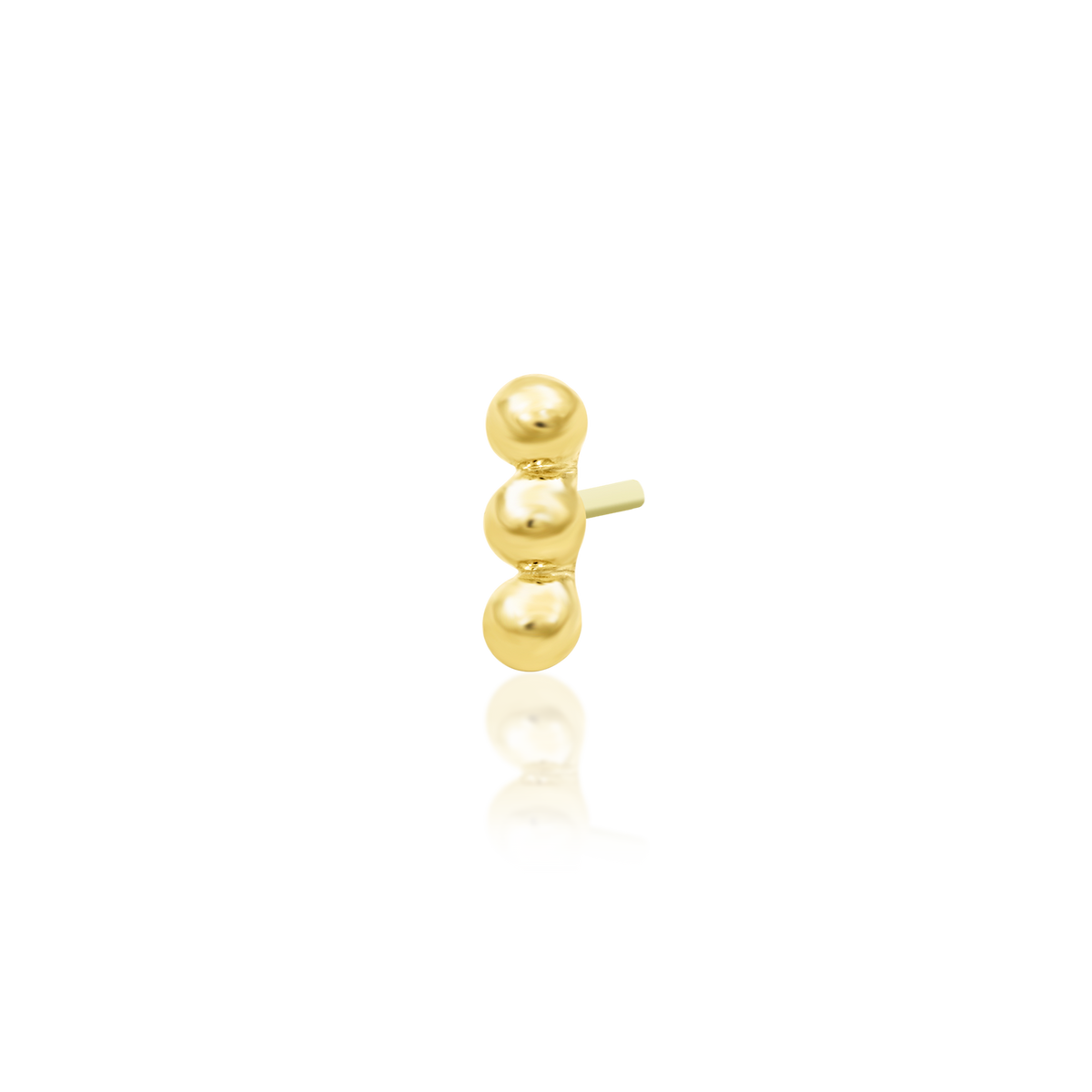 14ct yellow gold threadless Beads-of-3 end, Loughborough Origins Body Art