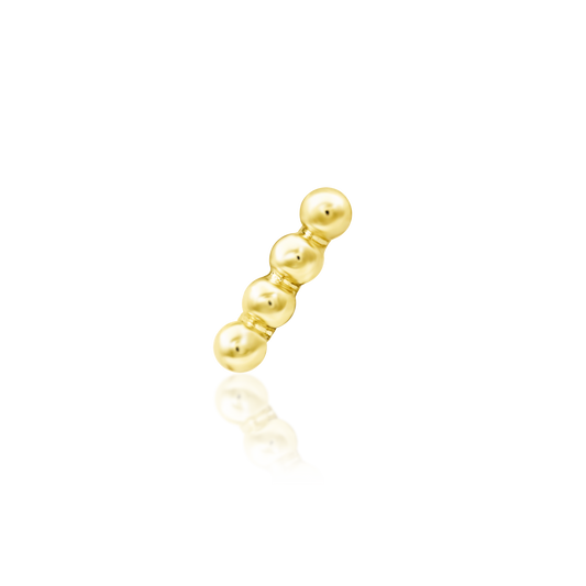 14ct yellow gold threadless Beads-of-4 end, Loughborough Origins Body Art