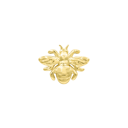 14ct yellow gold threadless Bee Holier end, Loughborough Origins Body Art