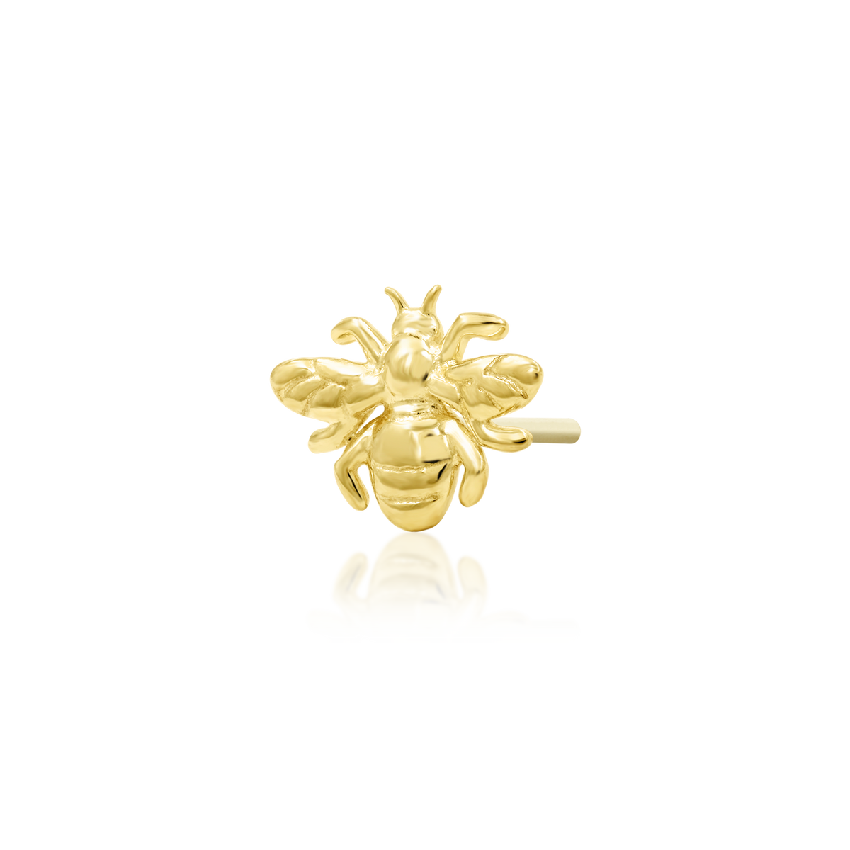 14ct yellow gold threadless Bee Holier end, Loughborough Origins Body Art