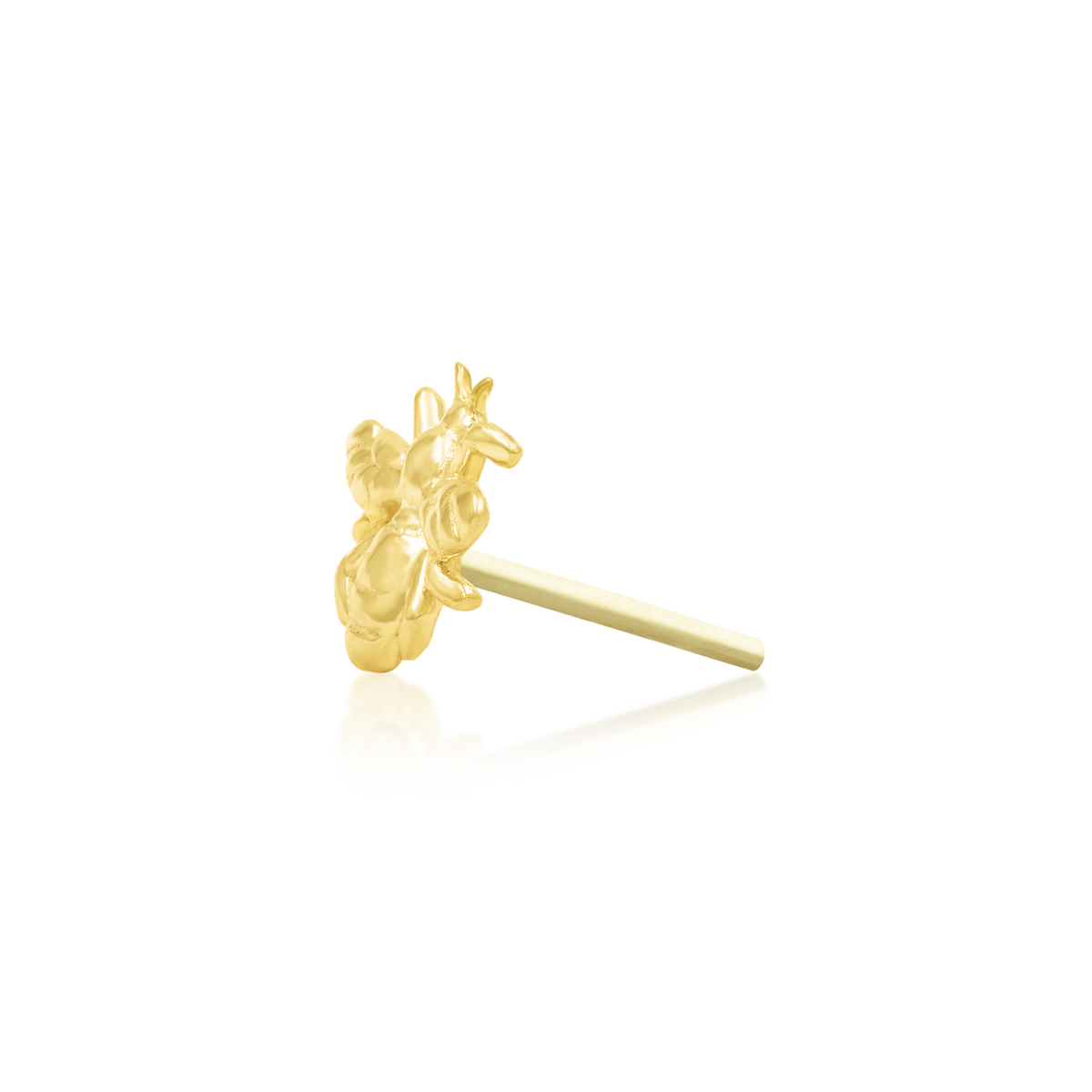 14ct yellow gold threadless Bee Holier end, Loughborough Origins Body Art
