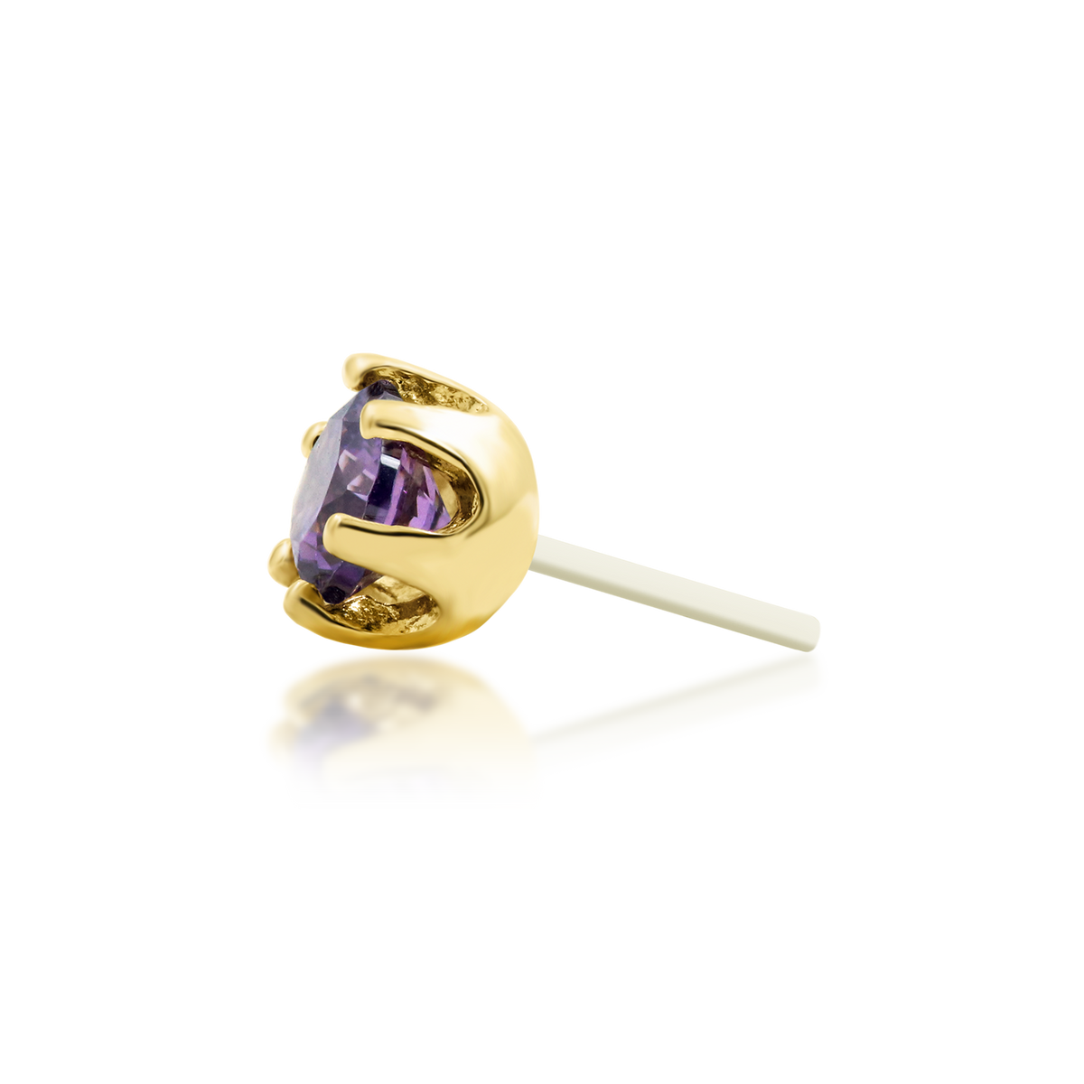 14ct yellow gold threadless Bora Bezel end, Loughborough Origins Body Art