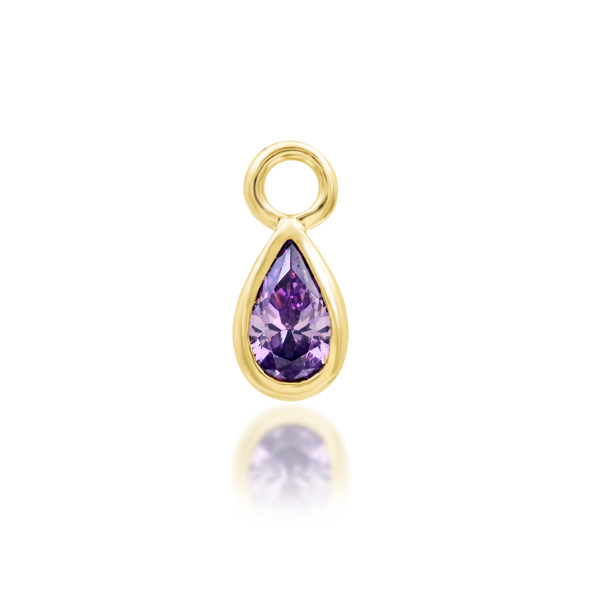 14ct yellow gold Calla Amethyst end, Loughborough Origins Body Art