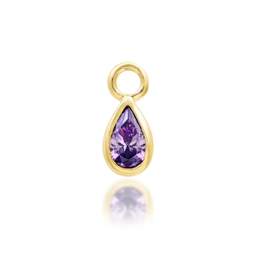 14ct yellow gold Calla Amethyst end, Loughborough Origins Body Art