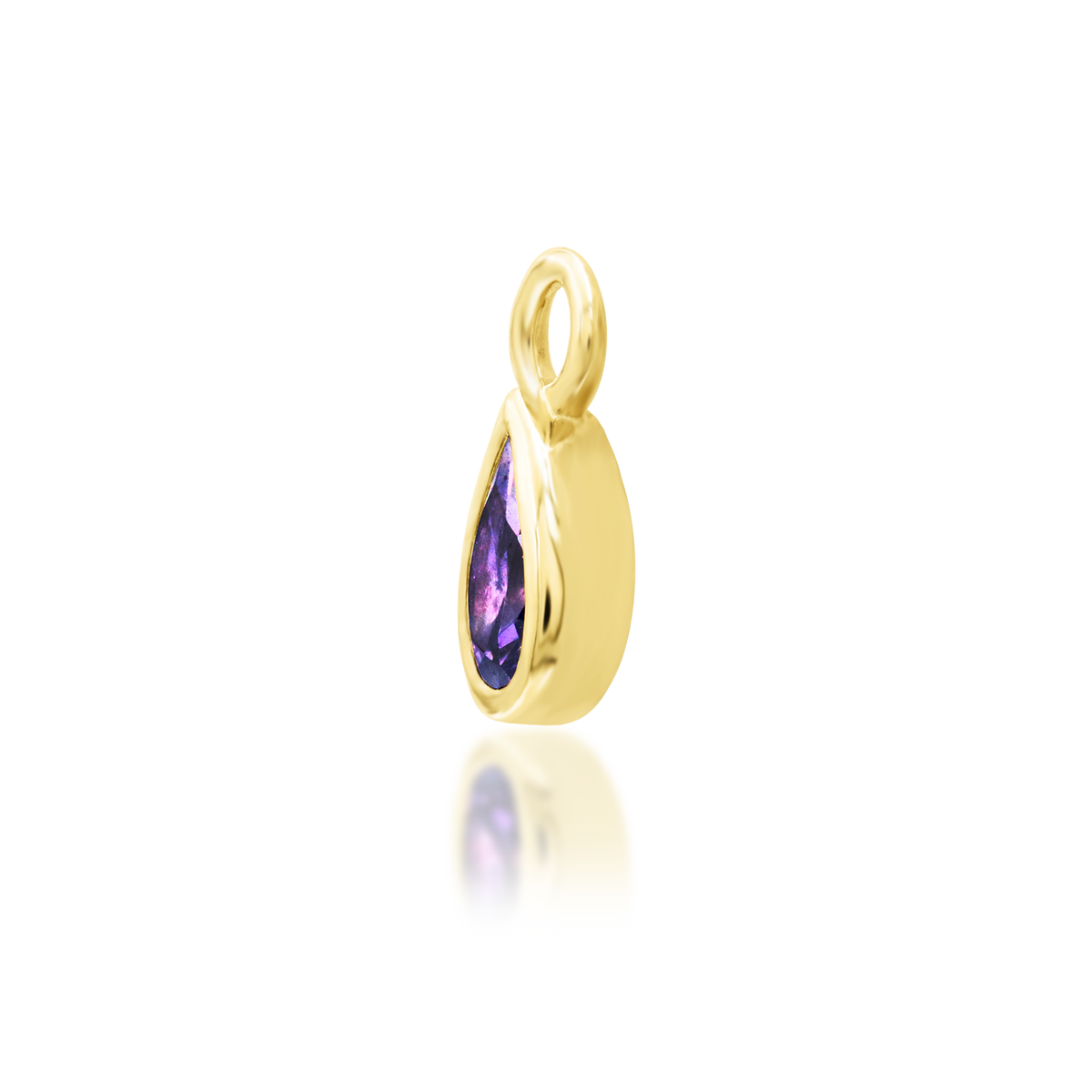 14ct yellow gold Calla Amethyst end, Loughborough Origins Body Art