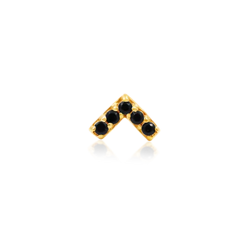 Gold Chevron Black CZ
