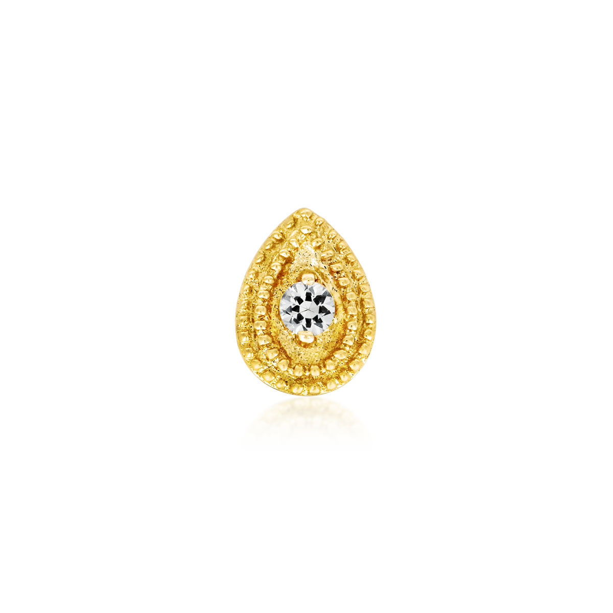 GOLD JEWElLRY PEAR CZ DOUBLE MILLGRAIN implant-grade studio PNG