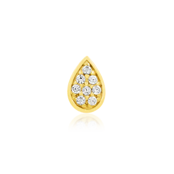 Gold Pear with CZ Stones