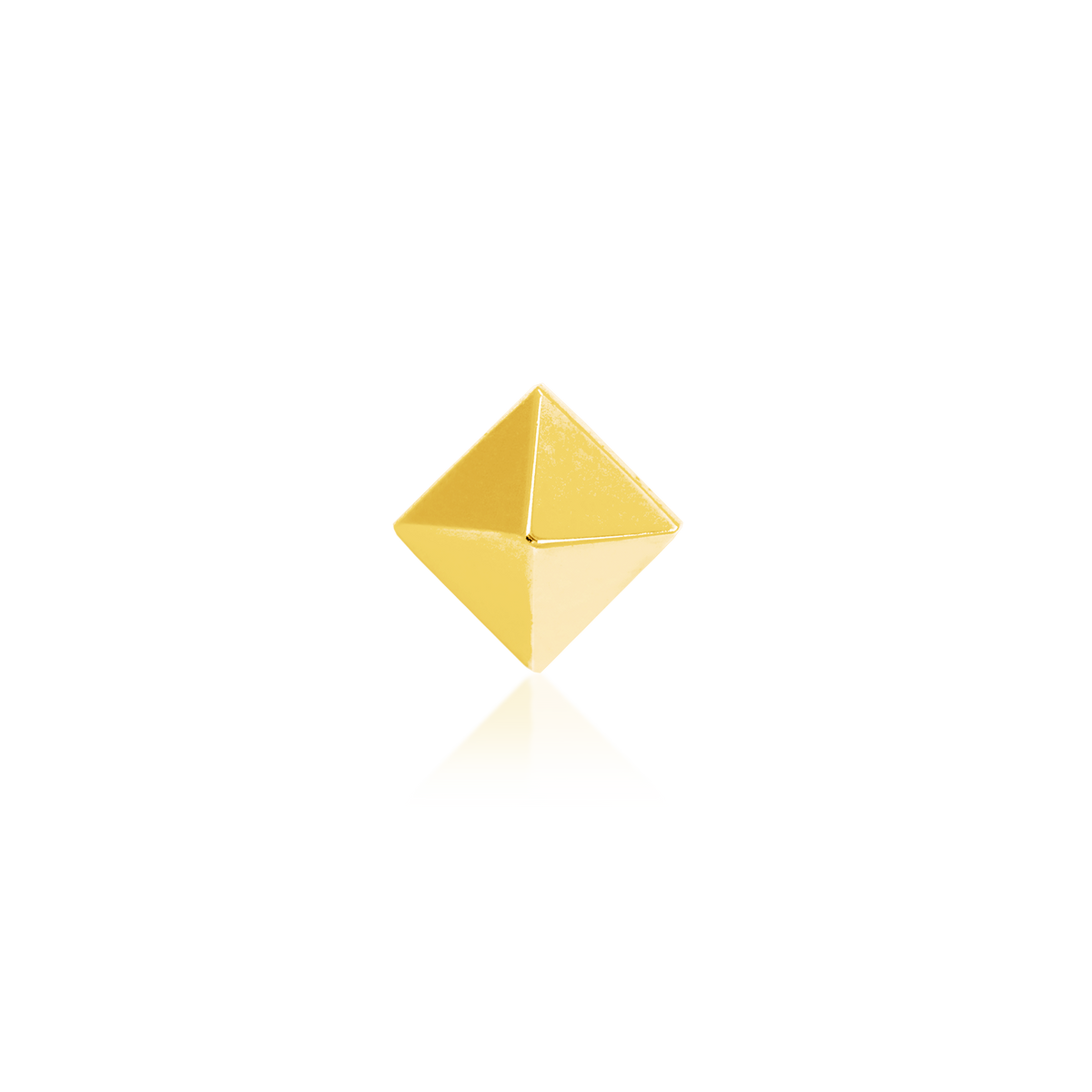 14ct yellow gold threadless Gold Pyramid end, Loughborough Origins Body Art