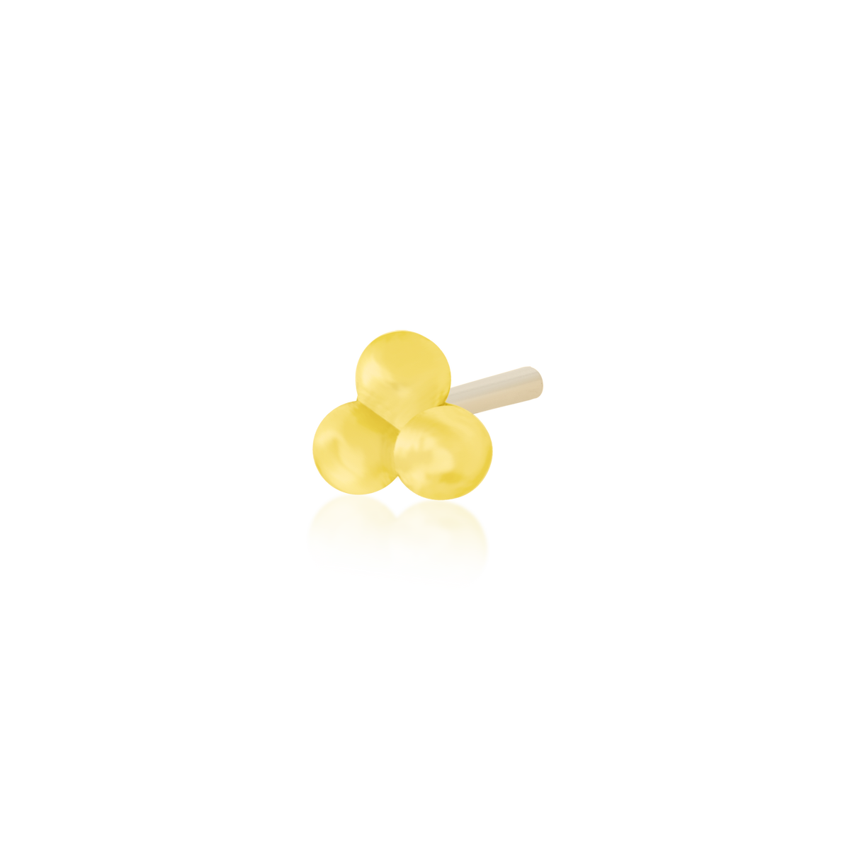 14ct yellow gold threadless Gold Tri-bead end, Loughborough Origins Body Art