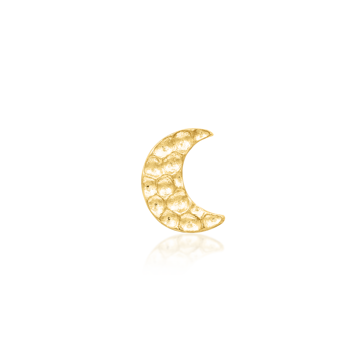 14ct yellow gold threadless Golden Hammered Moon end, Loughborough Origins Body Art