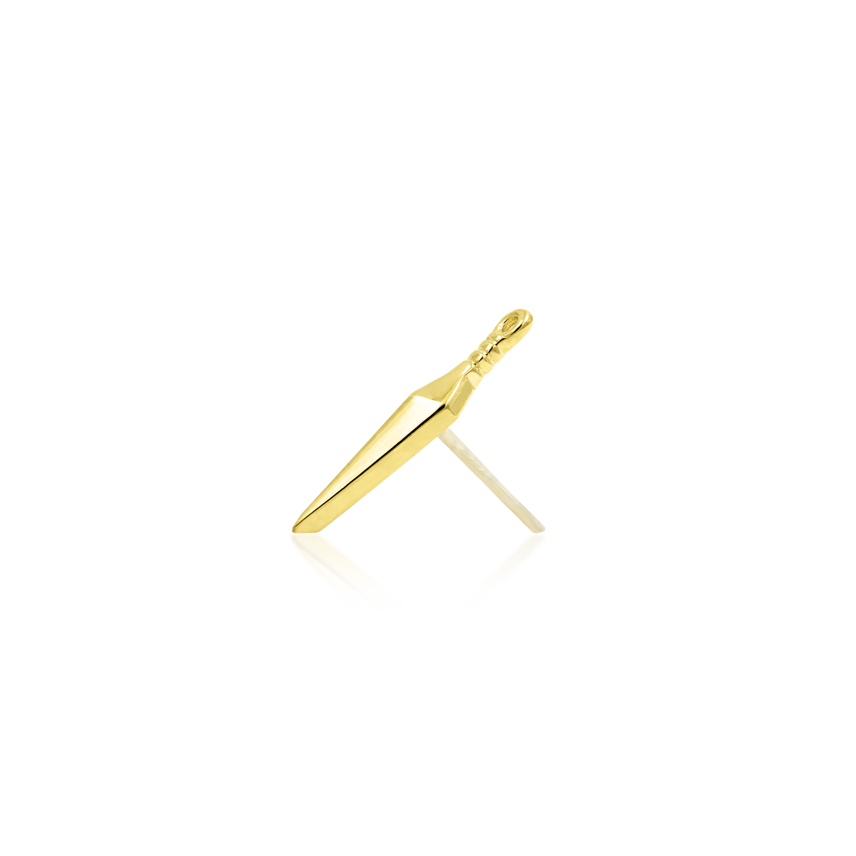 14ct yellow gold threadless Harpe end, Loughborough Origins Body Art