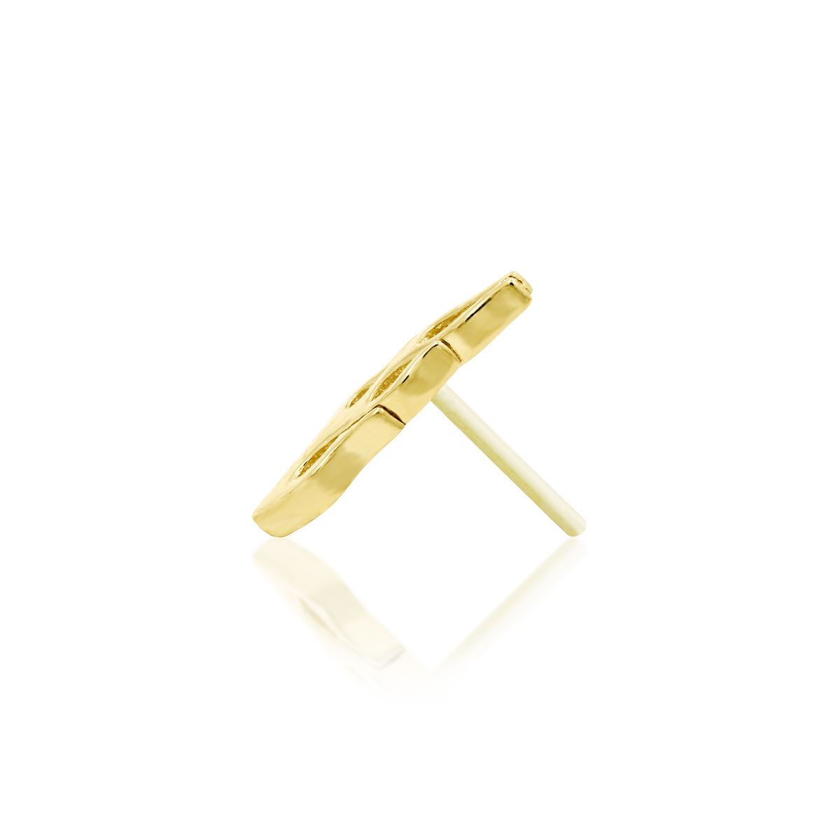 14ct yellow gold threadless Hot Rod end, Loughborough Origins Body Art