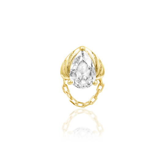 14ct yellow gold threadless Gold Kristina end, Loughborough Origins Body Art
