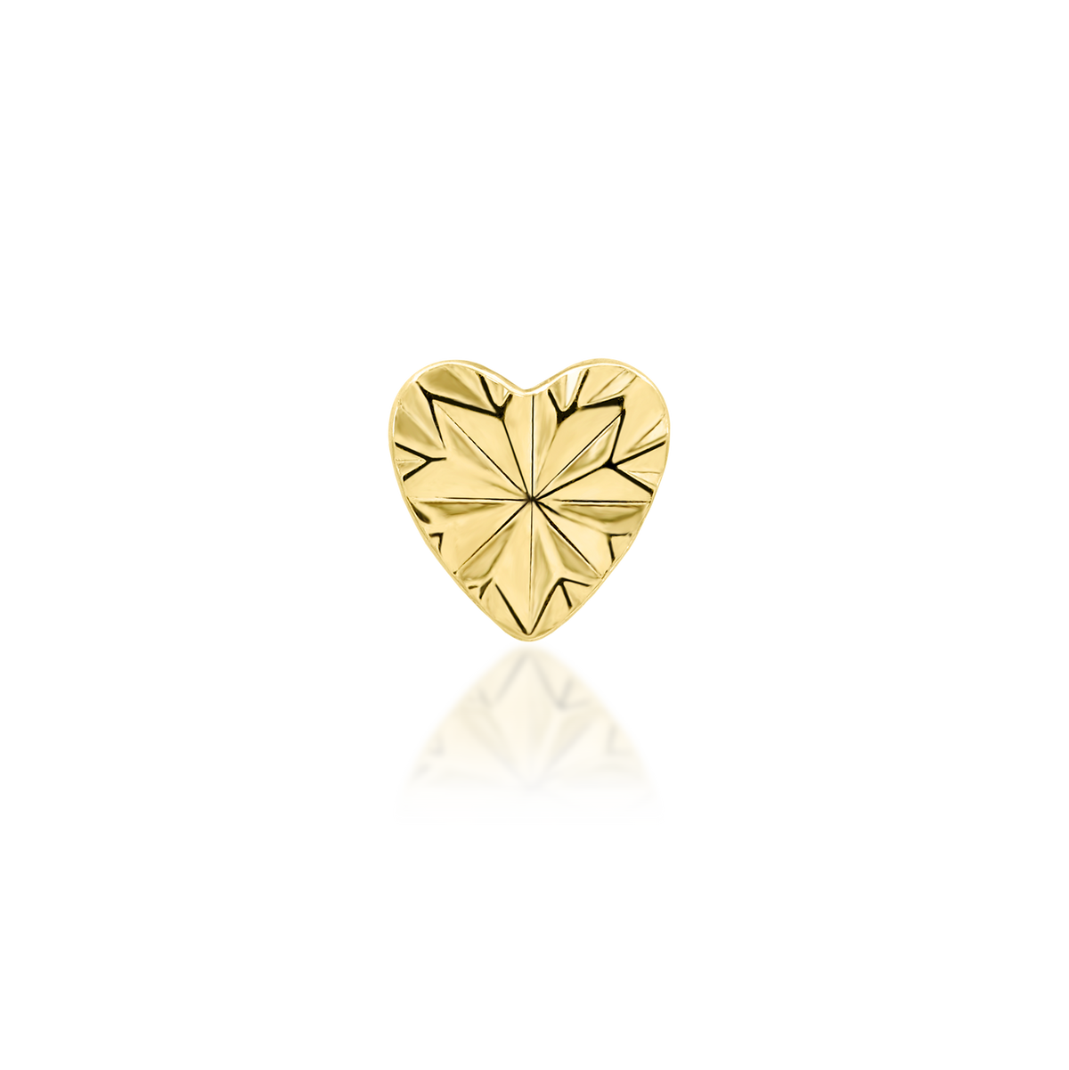 14ct yellow gold threadless Laser Heart end, Loughborough Origins Body Art