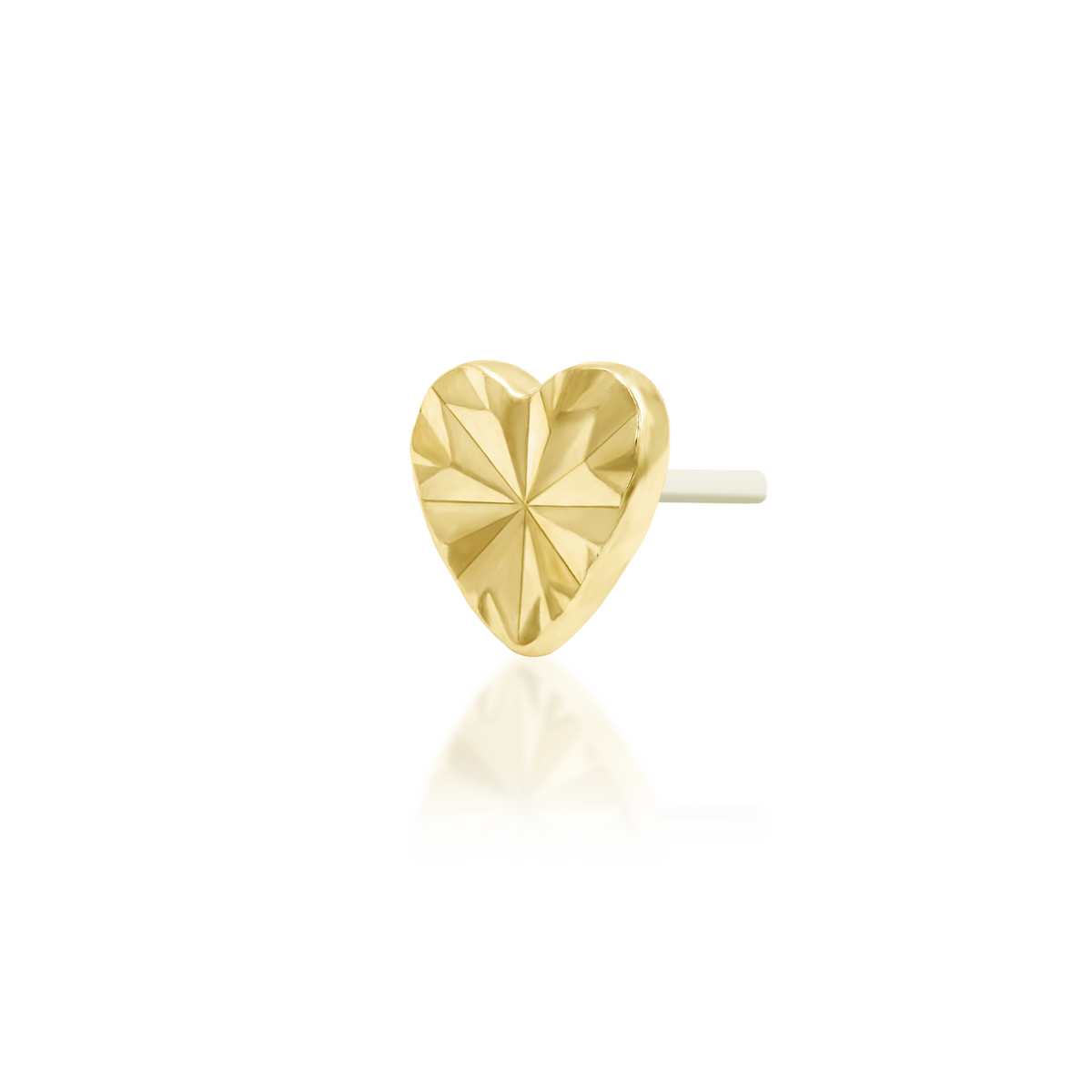 14ct yellow gold threadless Laser Heart end, Loughborough Origins Body Art